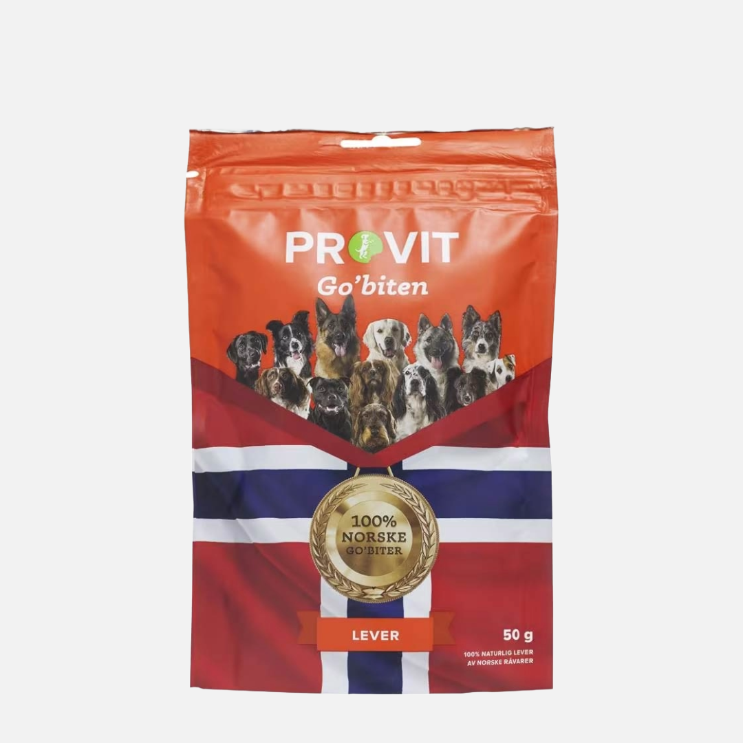 Provit Godbiten er rene, norske naturprodukter uten noen form for tilsetninger. Dette gir trygge og naturlige godbiter til kos, trening og belønning av hunden. Go’biten Lever er produsert av norsk storfelever og frysetørket. Frysetørking bevarer råvarens kvalitet, smak, næringsinnhold, mineraler og vitaminer.&nbsp;

Høy smakelighet og lukt av storfelever gir motiverte hunder. Dette er en godbit hunden virkelig vil jobbe for. Go’biten passer derfor ypperlig i innlæring og trening av hund på alle nivåer. 